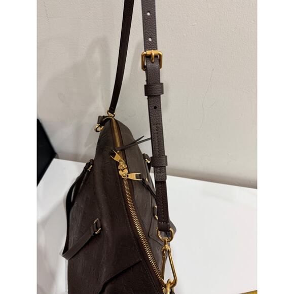 Louis Vuitton Embossed Leather Terre Monogram Empreinte Lumineuse PM Bag Brown - Picture 16 of 16